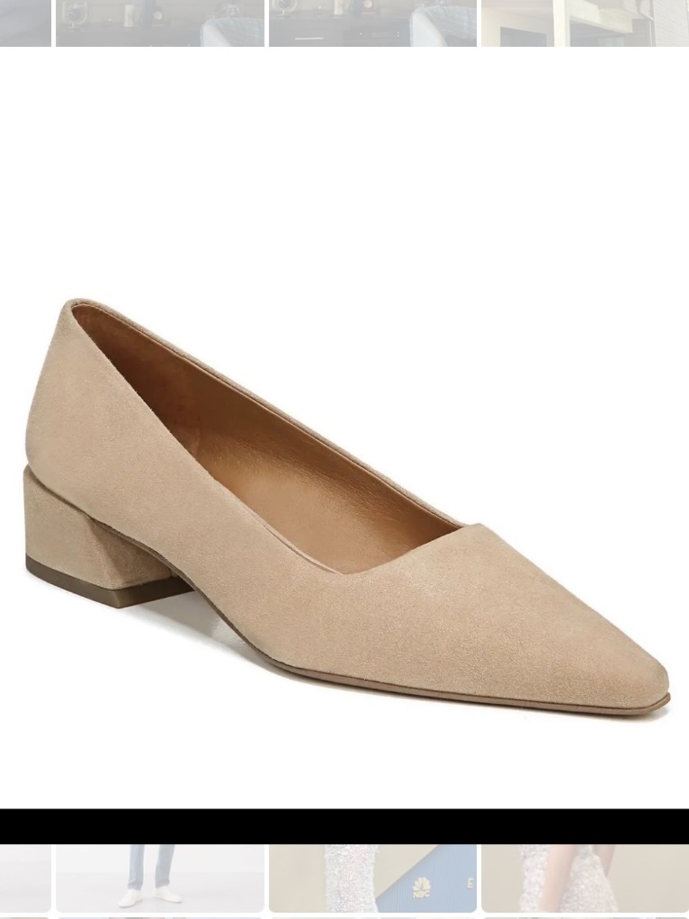 Franco Sarto Suede Pointed Toe Low Heel Pump EUC- Nude